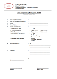 Surat Tugas Formulir Hasil Pencarian