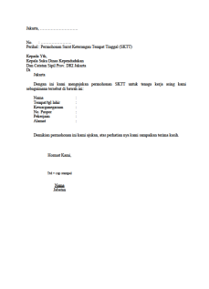 Contoh Surat Permohonan Pengambilan Surat Keterangan Pengampunan Pajak